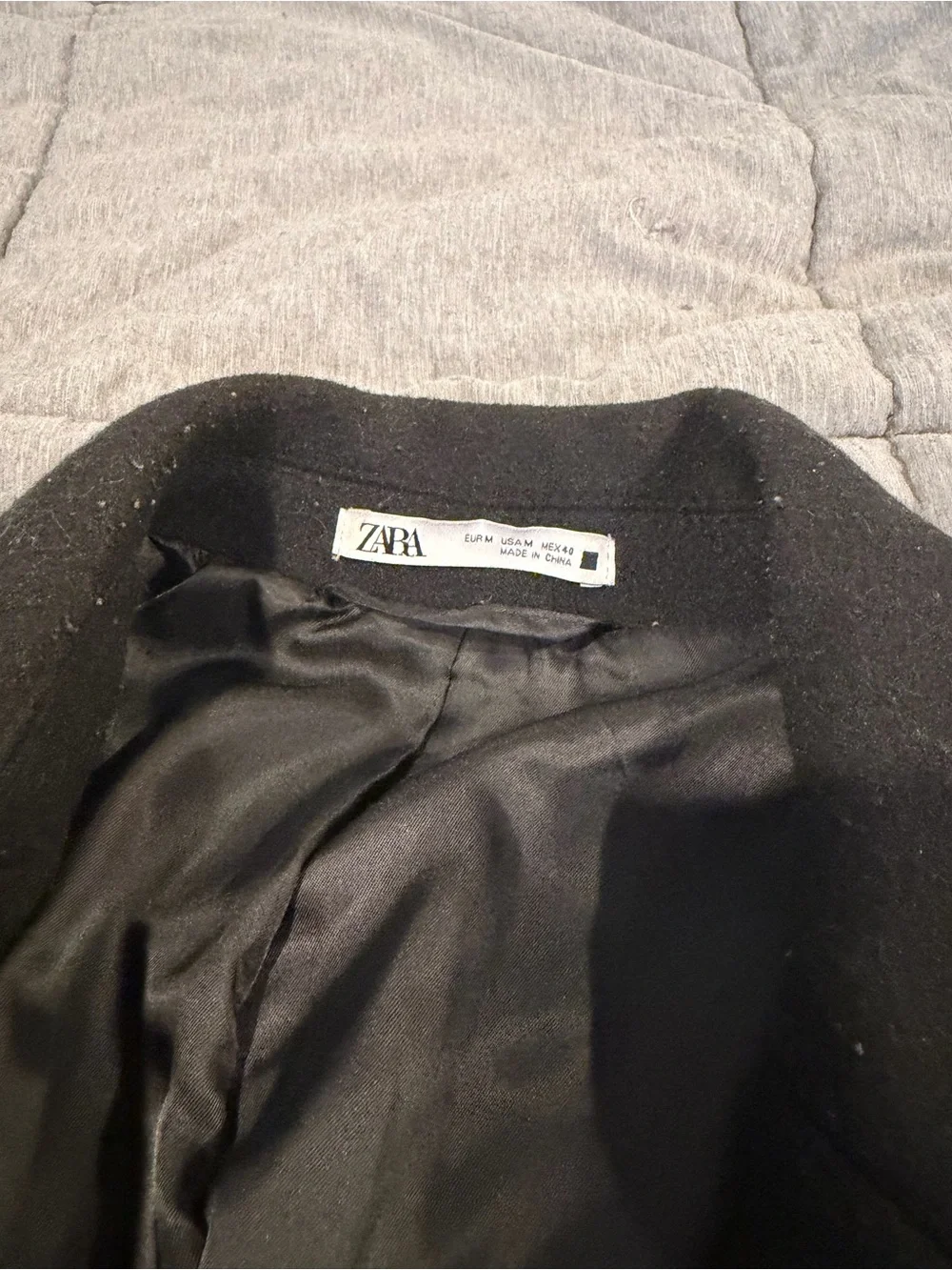Zara Black Men's Pea Coat - Classic Tailored Style